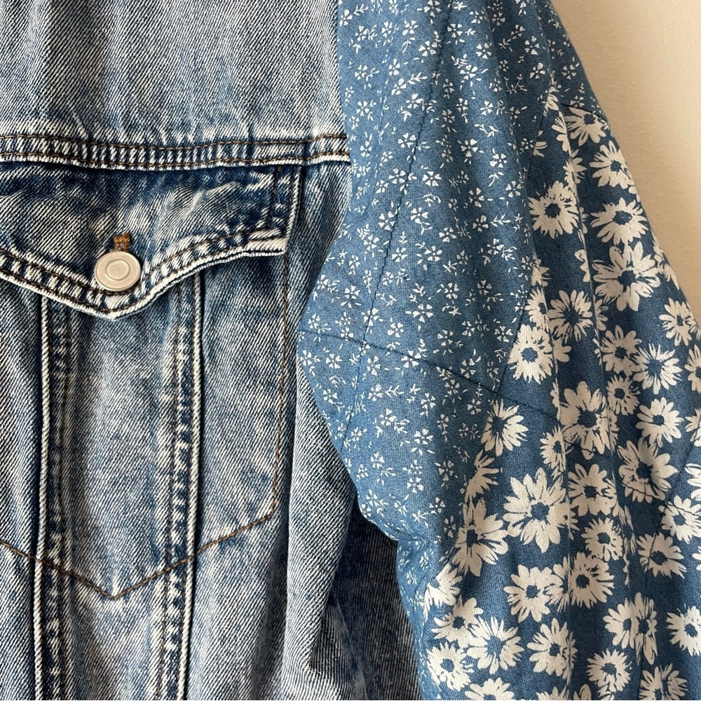 Avec Les Filles- Denim and Floral Jacket